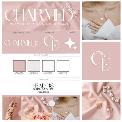 A logo brand suite for a permanent jewelry brand.